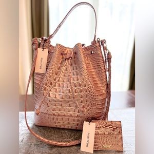 BRAHMIN Marlow Bucket Bag and Cheryl Card Case set in Pink Icing Melbourne